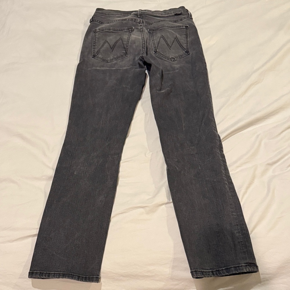 Mother mid rise dazzler ankle grey